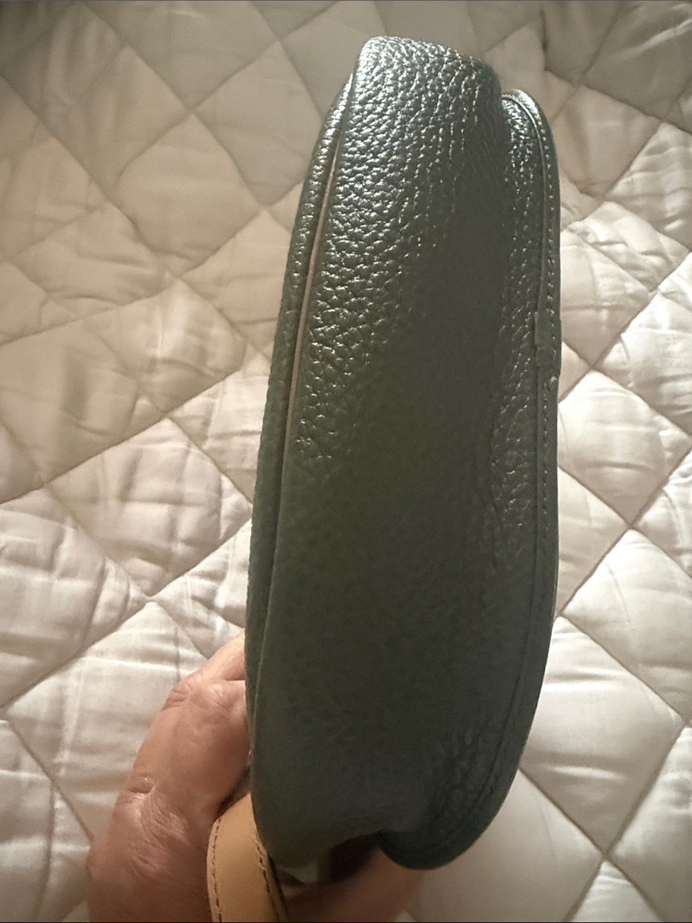 $310 TODAY Authentic Dior Olive Green Leather Crossbody Bag with Tan Trim - Picture 4 of 10